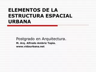 elementos de la estructura espacial urbana