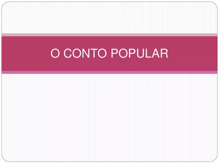 o conto popular