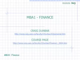 MBA1 - FINANCE