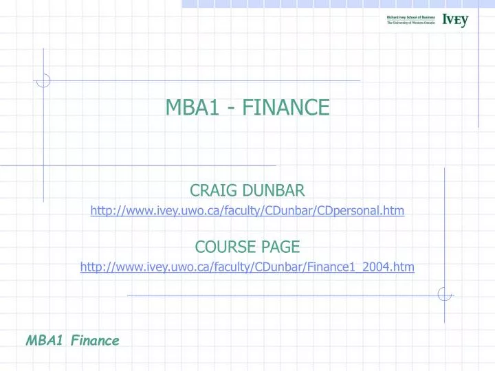 mba1 finance