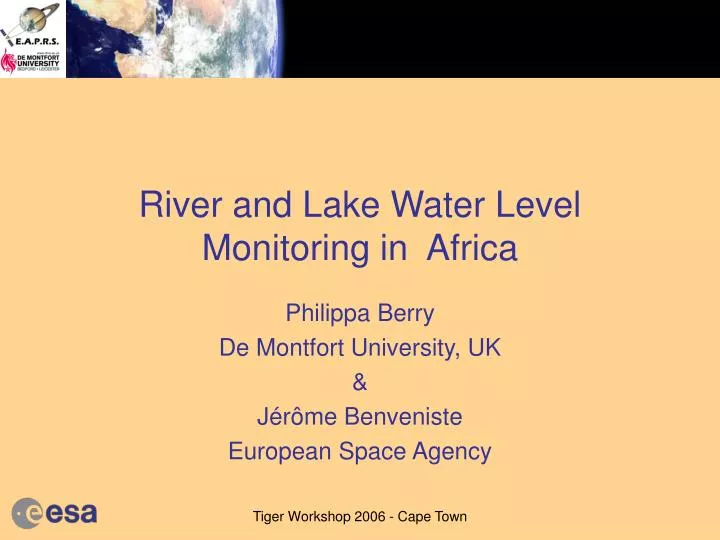 river and lake water level monitoring in africa