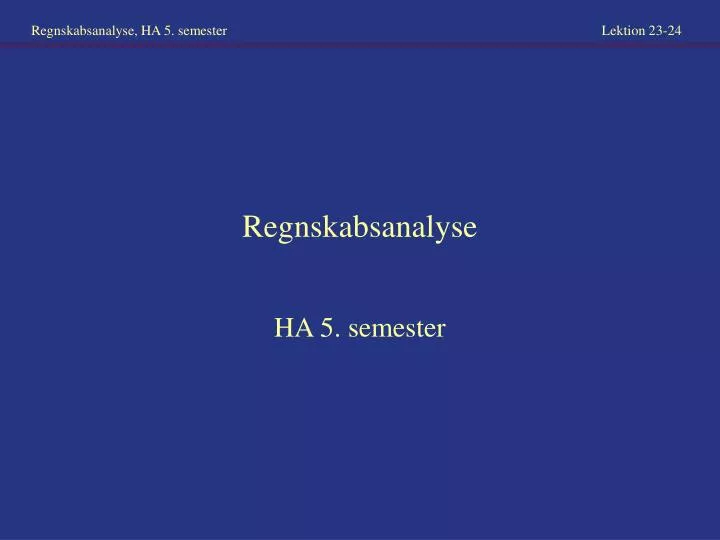 regnskabsanalyse