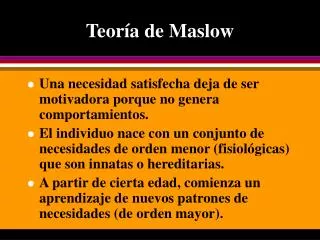 Teoría de Maslow