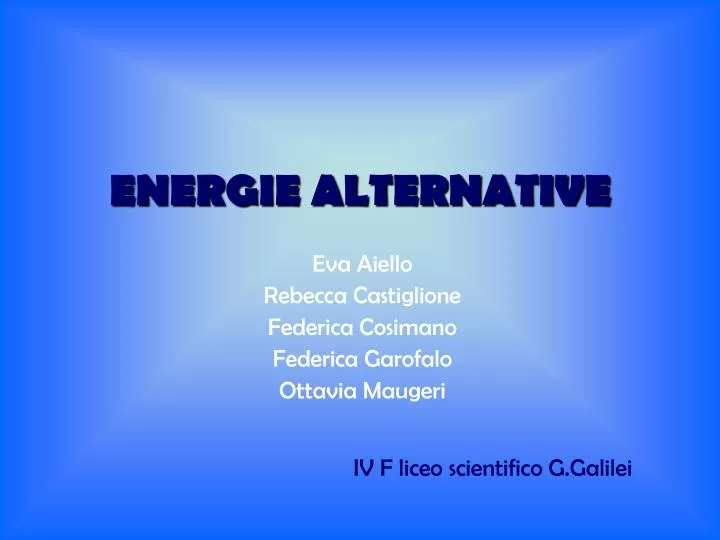 energie alternative