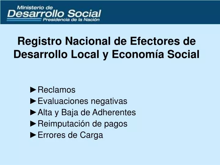 registro nacional de efectores de desarrollo local y econom a social