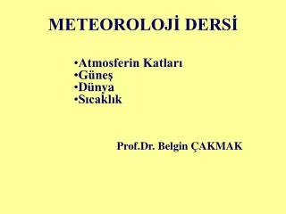 METEOROLOJİ DERSİ