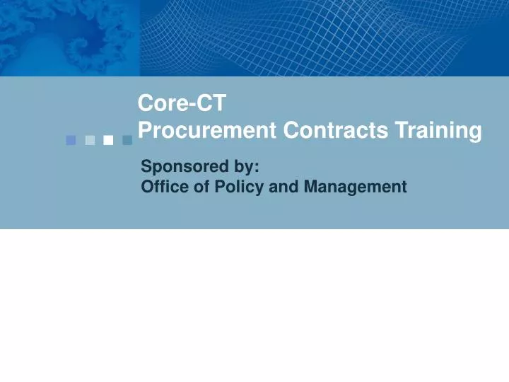 core ct procurement contracts training