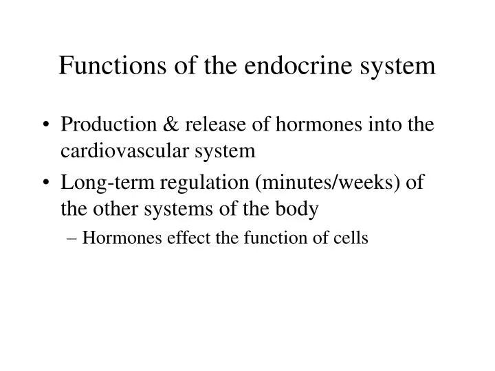 functions of the endocrine system