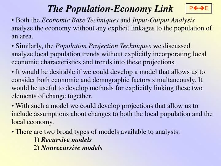 the population economy link