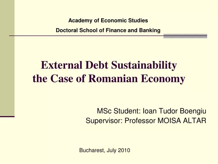 external debt sustainability the case of romanian economy