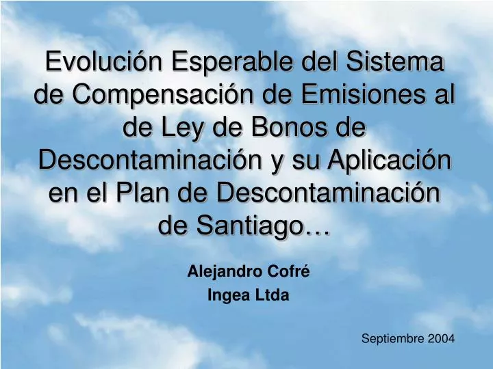 alejandro cofr ingea ltda septiembre 2004