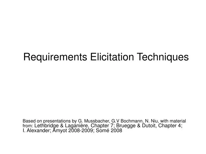 requirements elicitation techniques