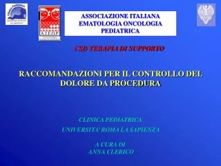 ASSOCIAZIONE ITALIANA EMATOLOGIA ONCOLOGIA PEDIATRICA
