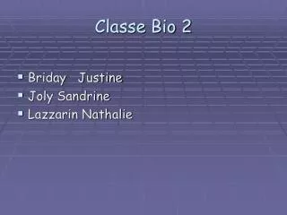 classe bio 2