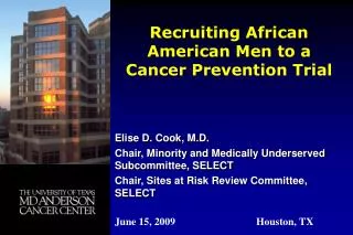 Recruiting African American Men to a Cancer Prevention Trial
