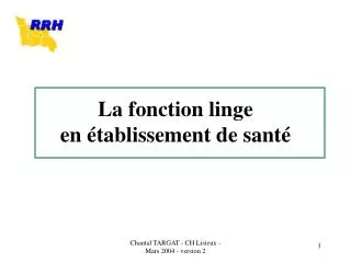 la fonction linge en tablissement de sant