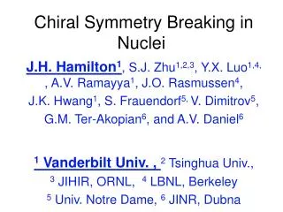 Chiral Symmetry Breaking in Nuclei