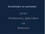 Grootheden en eenheden - slide 1