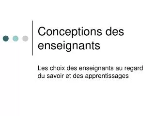 conceptions des enseignants