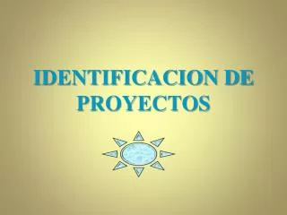 IDENTIFICACION DE PROYECTOS