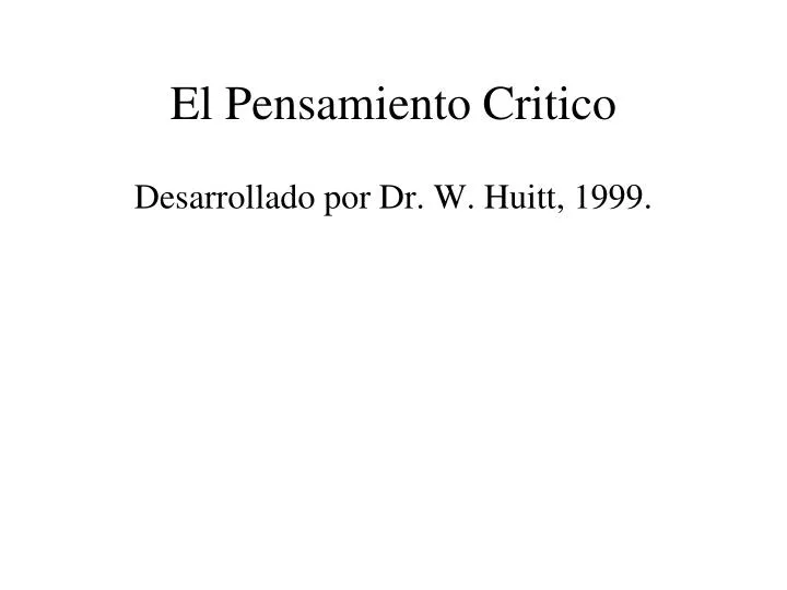 el pensamiento critico