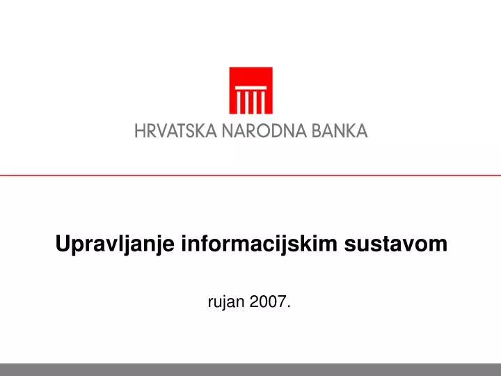 upravljanje informacijskim sustavom