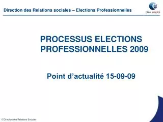 Direction des Relations sociales – Elections Professionnelles
