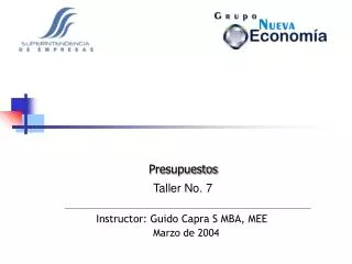 Instructor: Guido Capra S MBA, MEE