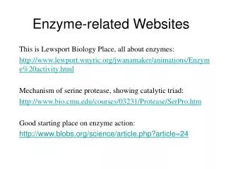 Enzyme-related Websites