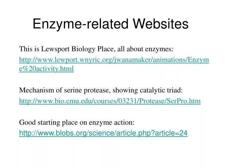 enzyme related websites