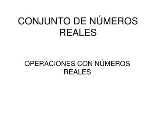 conjunto de n meros reales