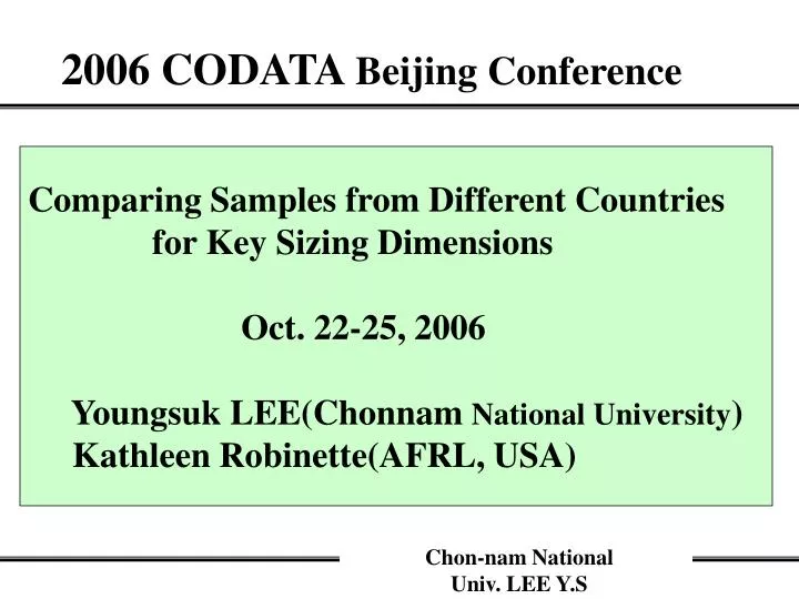 2006 codata beijing conference