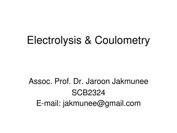 electrolysis coulometry