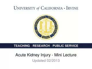 Acute Kidney Injury - Mini Lecture