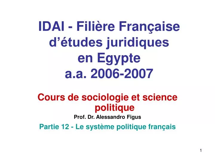 idai fili re fran aise d tudes juridiques en egypte a a 2006 2007