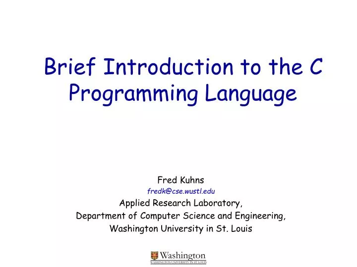 brief introduction to the c programming language