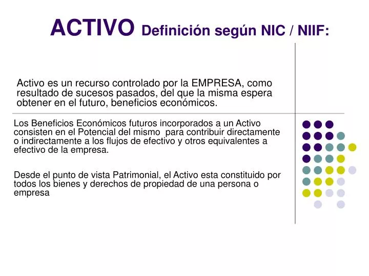 activo definici n seg n nic niif