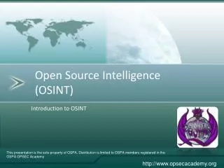 Introduction to OSINT