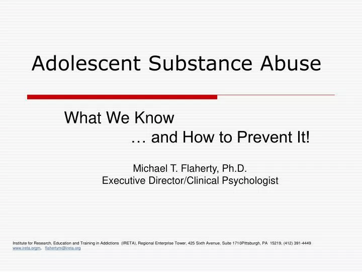 adolescent substance abuse