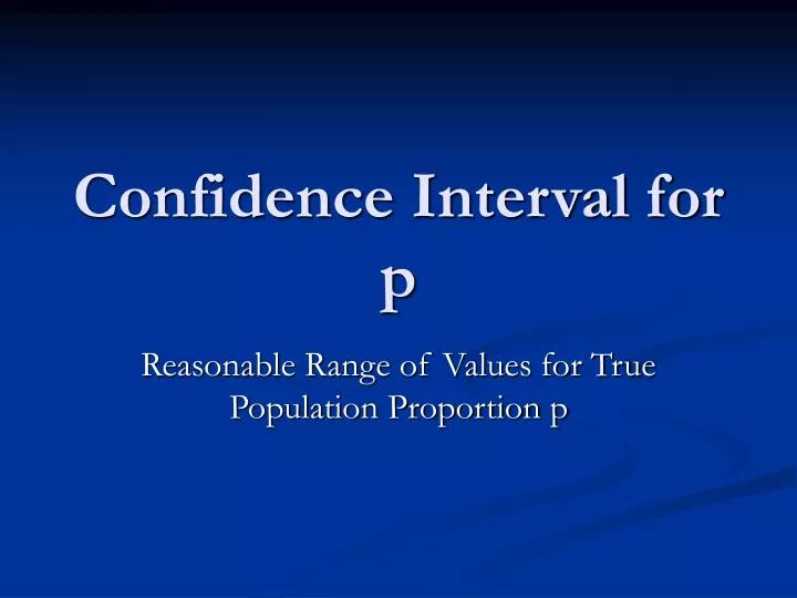 confidence interval for p