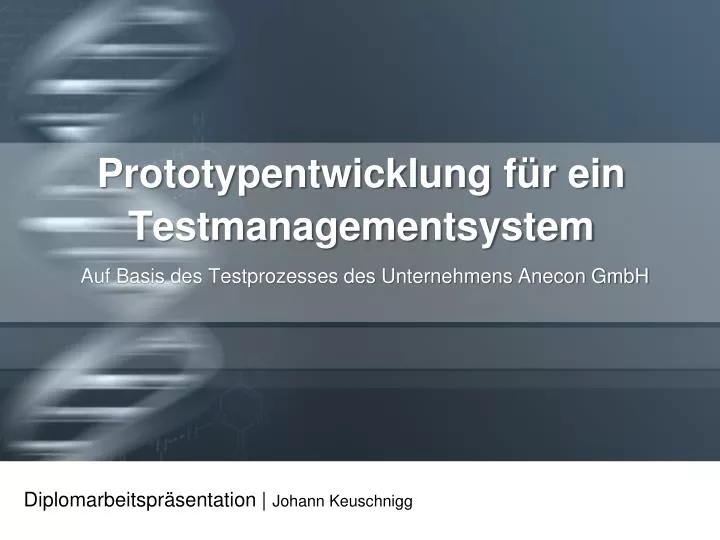 prototypentwicklung f r ein testmanagementsystem
