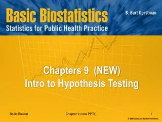 Chapters 9 (NEW) Intro to Hypothesis Testing