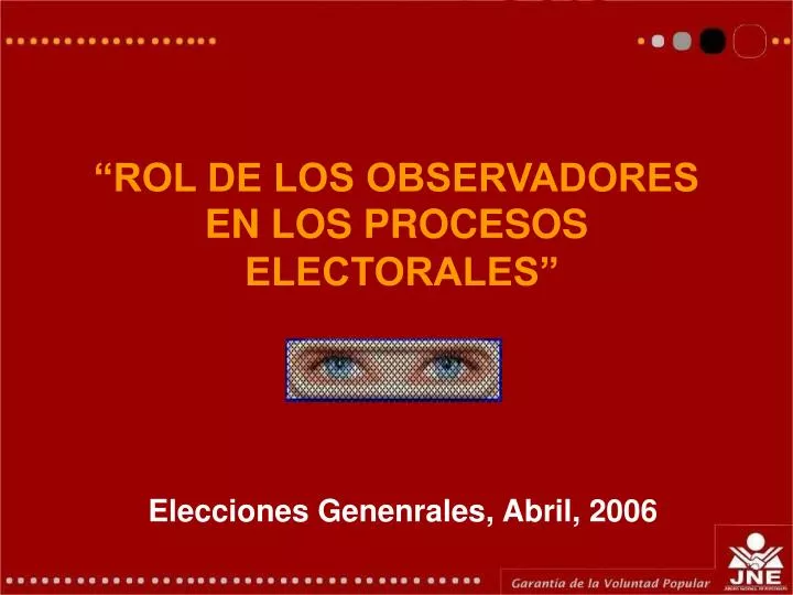 rol de los observadores en los procesos electorales