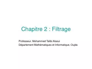 chapitre 2 filtrage