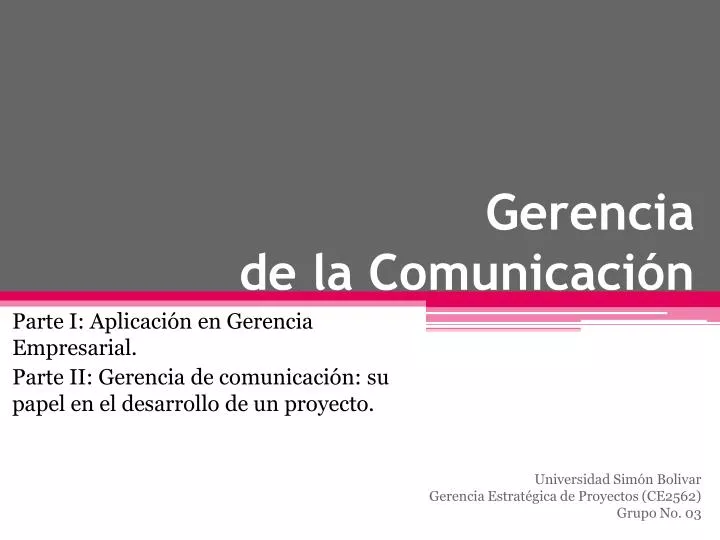 gerencia de la comunicaci n