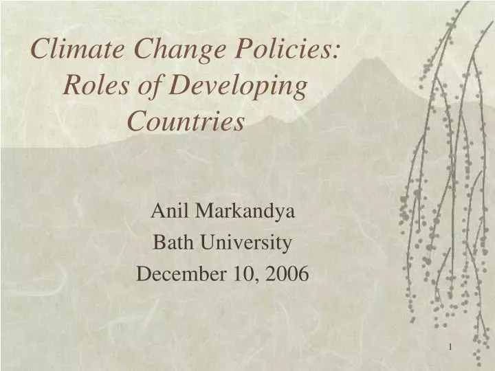 climate change policies roles of developing countries