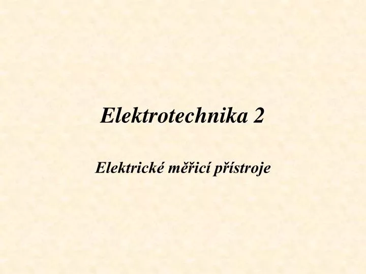 elektrotechnika 2