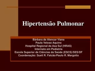 hipertens o pulmonar