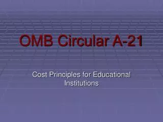 OMB Circular A-21