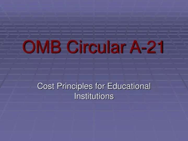 omb circular a 21